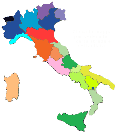 Mappa dell'Italia, con evidenziata la posizione di Terranova di Pollino (PZ)